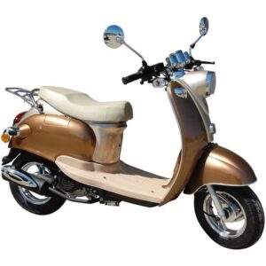 BENZHOU - EURO 5 - Scooter rétro - 50cc - 4T - Chocolat métallisé et crème