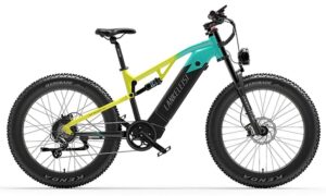 E-Vélo de Montagne Lankeleisi RV800 Plus 750W 26" Fat Bike Bafang 52km/h 150km 20Ah Jaune