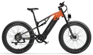 E-Vélo de Montagne Lankeleisi RV800 Plus 750W 26" Fat Bike Bafang 52km/h 150km 20Ah Jaune