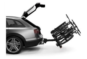PORTE-VÉLOS SUR BOULE D'ATTELAGE THULE EASYFOLD XT F FIX4BIKE PRISE 13 BROCHES - 3 VÉLOS (COMPATIBLE E-BIKES) NOIR ARGENT