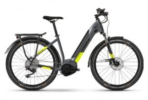 VTC Electrique Haibike Trekking 6 Lowstep i630Wh Shimano Deore 10V Gris Jaune Mat 20221