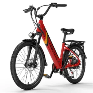 VTC électrique Lankeleisi ES500 Pro 500W 24" 16Ah 130km 32km/h rouge