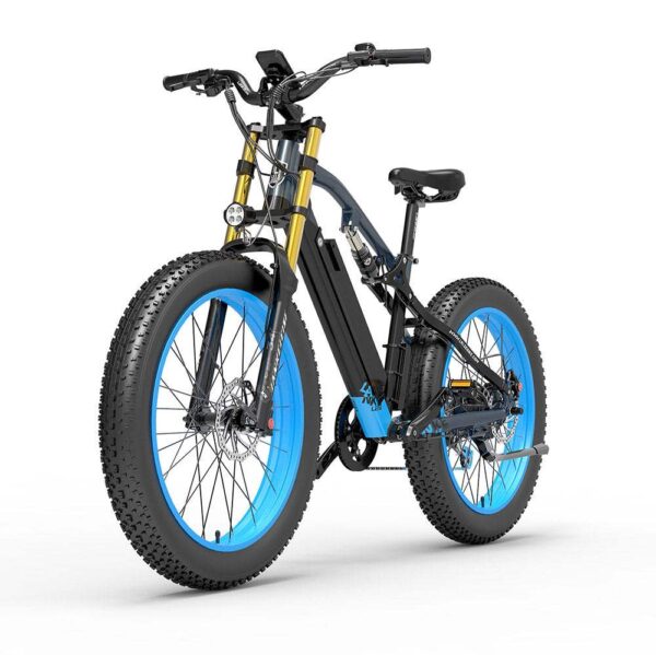 VTT Electrique Lankeleisi RV700 1000W 26" Fat Bike 16Ah 130km 30km/h Bleu