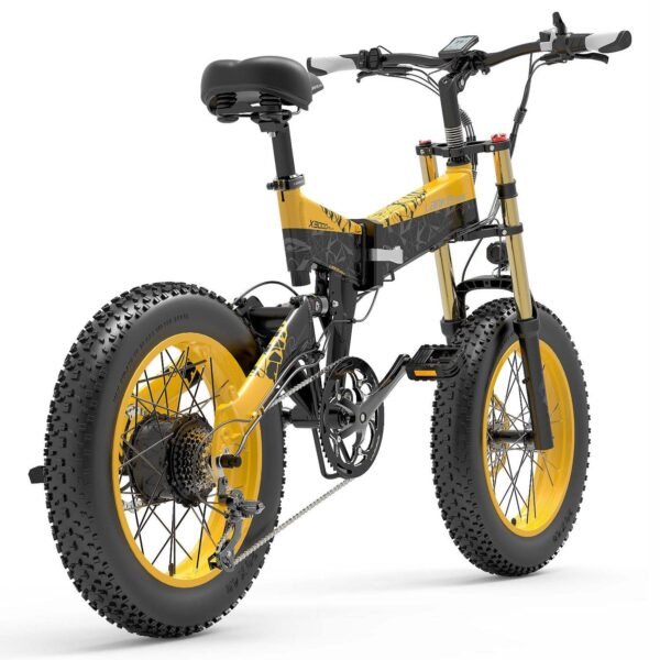 VTT Électrique Pliable Lankeleisi X3000 Plus 1000W 20" 40km/h 130km 17.5Ah Jaune