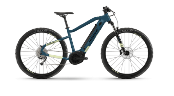 VTT Electrique Semi Rigide Haibike HardNine 5 500Wh Shimano Alivio M3100 9V 29 Bleu Jaune 2022