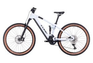 VTT Electrique Tout Suspendu Cube Stereo Hybrid 120 Pro 750 Shimano Deore 12V 750 Wh 29 Blanc Flash 20231