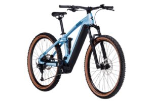 VTT Electrique Tout Suspendu Cube Stereo Hybrid 120 Pro 750 Shimano Deore 12V 750 Wh 29 Bleu Sage Metallic 20231