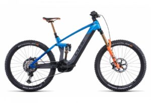 VTT Electrique Tout Suspendu Cube Stereo Hybrid 160 HPC Actionteam 750 27.5 Shimano XT 12V 750 Wh 27.5 Bleu Gris Actionteam 2022