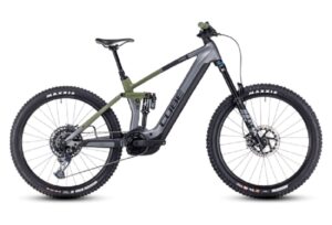 VTT Electrique Tout Suspendu Cube Stereo Hybrid 160 HPC TM 750 27.5 Sram GX Eagle 12V 750 Wh 27.5 Gris Flash Vert Olive 2023