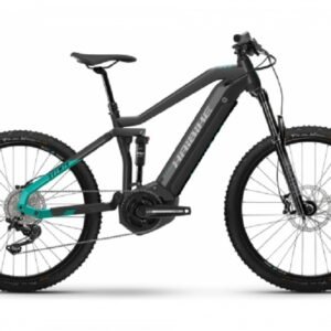 VTT Electrique Tout Suspendu Haibike AllMtn 1 Shimano Deore 11V 630 Wh 29 27.5 Gris Anthracite Turquoise 2022