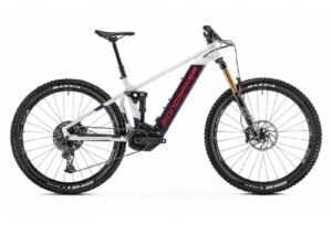 VTT Electrique Tout Suspendu Mondraker Dusk RR Sram GX Eagle 12V 630 Wh 29 Blanc Violet Fonce 2022