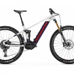 VTT Electrique Tout Suspendu Mondraker Dusk RR Sram GX Eagle 12V 630 Wh 29 Blanc Violet Fonce 2022