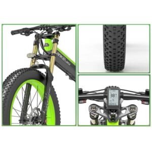 VTT électrique Lankeleisi XT750 Plus 1000W avec fourche 40km/h 120km 17.5Ah Jaune