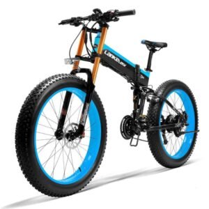 VTT électrique Lankeleisi XT750 Plus 1000W avec fourche 40km/h 120km 17.5Ah Jaune