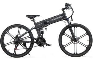 VTT électrique Samebike LO26-II 500W 26" 25km/h 70km Blanc - Noir, Unique / 150-205 cm