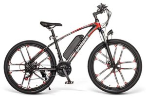 VTT électrique Samebike MY-SM26 350W 26 pouces 8Ah 25km/h 70km Blanc - Noir, Unique / 150-205 cm