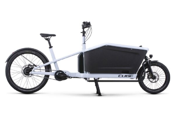 Vélo Cargo Électrique Cube Cargo Hybrid 500 Enviolo Cargo 500 Wh 20/27.5'' Gris Flash 2022 - Blanc