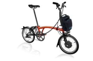 Velo Pliant Electrique Brompton C Line Explore Guidon Medium 2022 300 Wh Flame lacquer