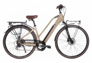 Velo de Ville Electrique Bicyklet Camille Shimano AceraAltus 8V 504 Wh 700 mm Beige Ivoire