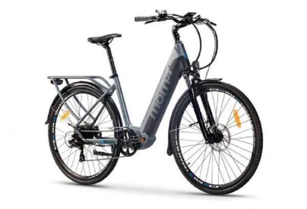 Velo de Ville Electrique Moma Bikes Ebike 28 Shimano 7V Batterie 624Wh Gris Noir