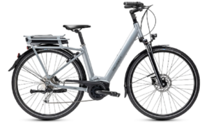 Velo de Ville Electrique Peugeot eC01 D9 Plus Shimano Alivio 9V 500 Wh Gris Clair 2022