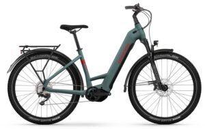 Vélo électrique de randonnée Winora Yucatan X12 metallic stone blue matte cadre trapèze