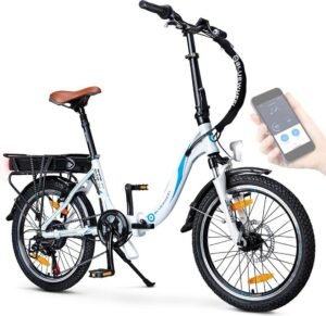 Vélo électrique pliant Bluewheel BXB55 e-bike 7 vitesses Shimano blanc