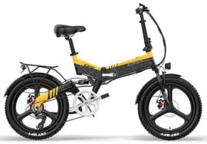 Vélo électrique pliant LANKELEISI G650 20 pouces 400W  48V 14.5Ah batterie 100km 31km/h jaune