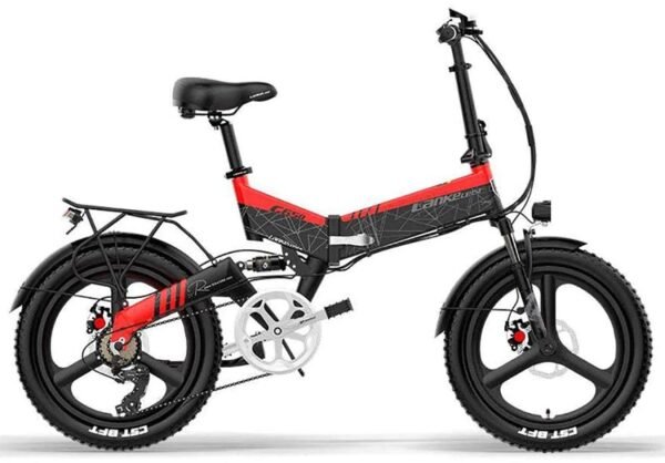 Vélo électrique pliant LANKELEISI G650 20 pouces 400W 48V 14.5Ah batterie 100km 31km/h jaune