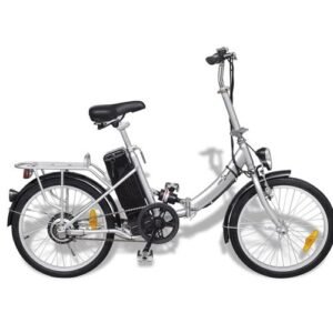 vidaXL Velo electrique pliable et pile lithium ion Alliage daluminium argent