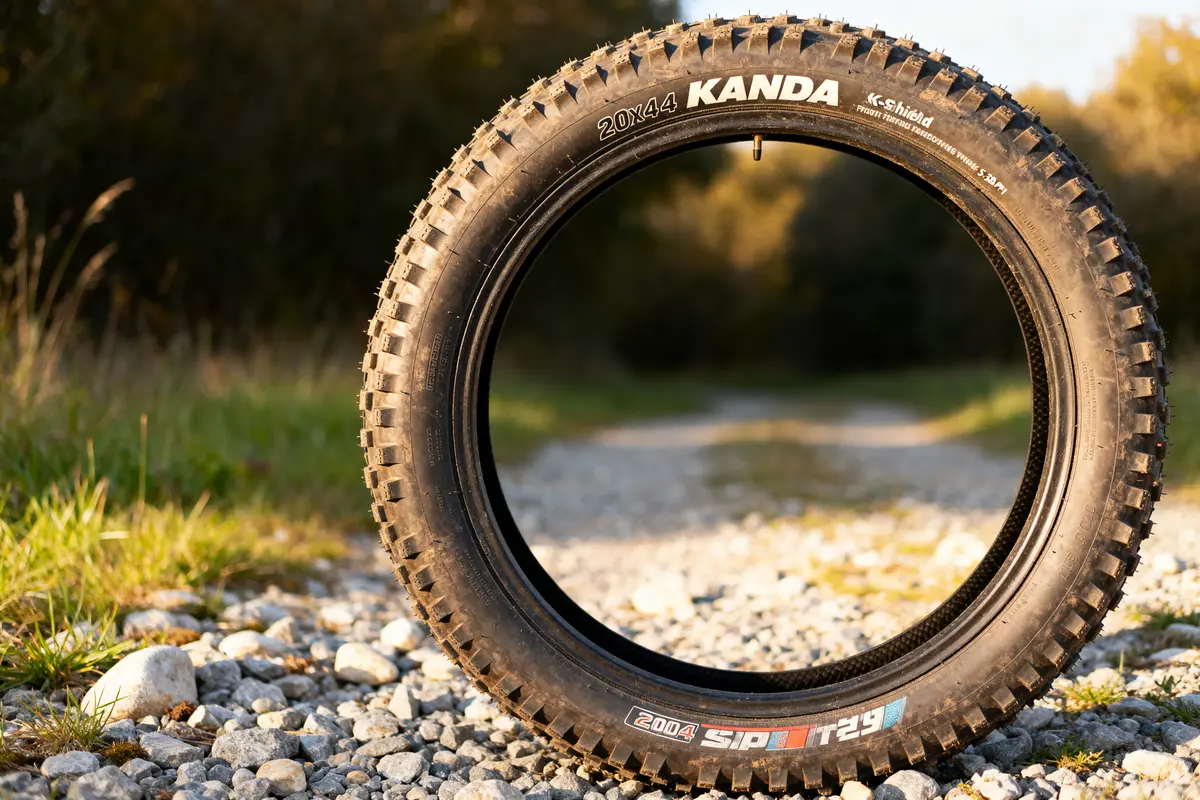 Pneu Kenda 20×4 tout-terrain renforcé anti-crevaison